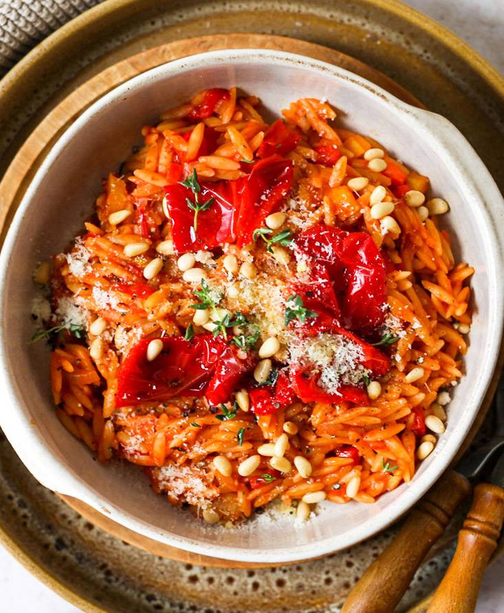 Tomaten Pastasotto mit Paprika