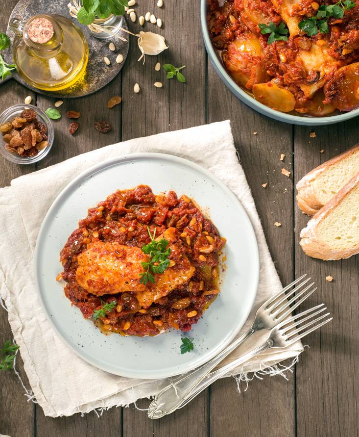 Stockfisch in Tomatensauce auf römische Art | Pomito Austria