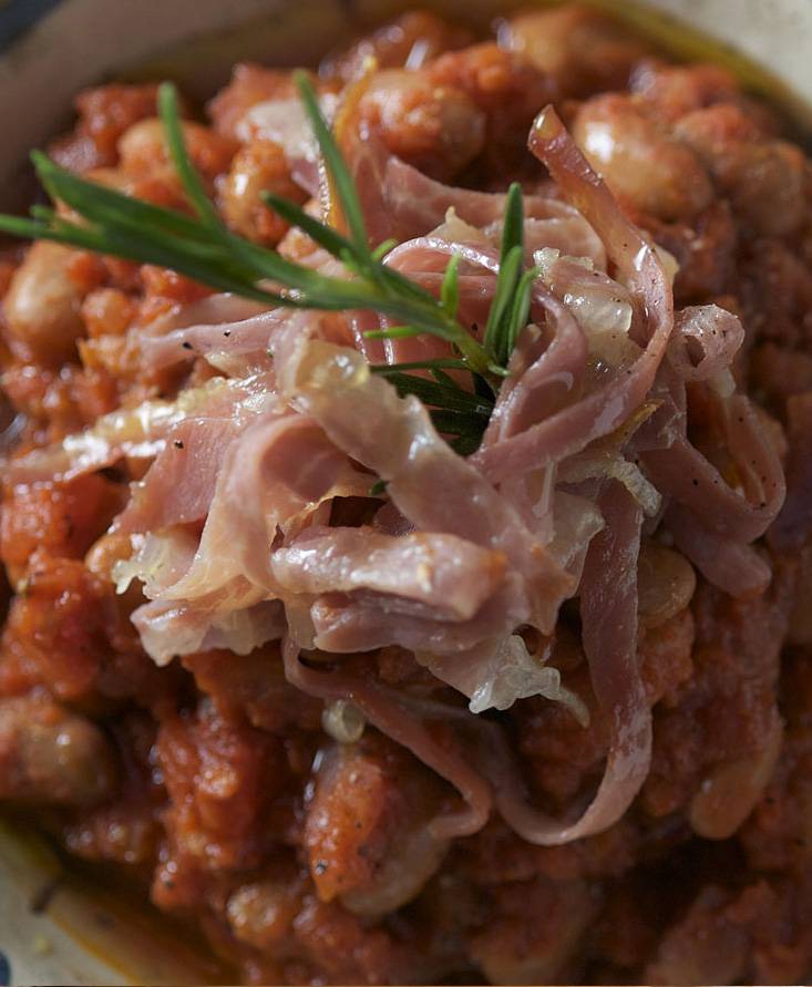 Borlotti-Bohnen mit duftendem Parma-Schinken