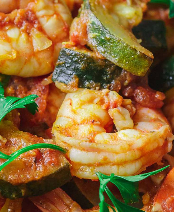Shrimps und Zucchini auf italienische Art