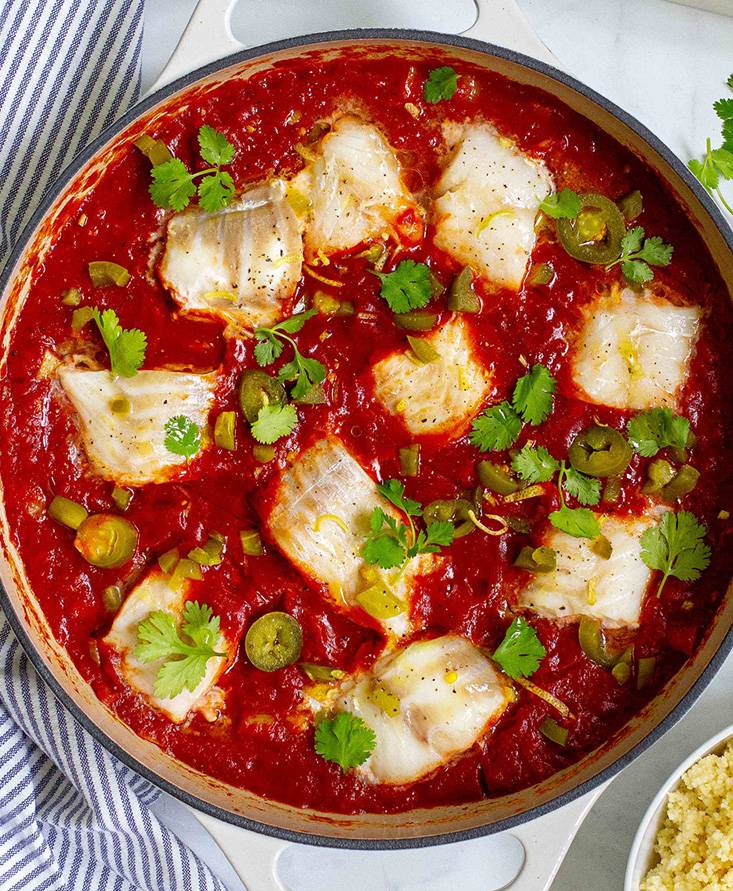 Mediterrane Fisch-Shakshuka